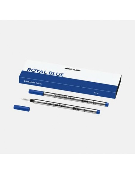 Refill per penne roller Montblanc punta fine - blu - conf. 2 pezzi - MB128232