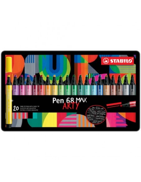 Pennarello Stabilo Pen 68 Max punta scalpello - conf. 20 pezzi - 768/20-31-20