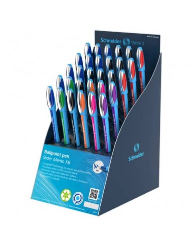 Espositore 30 penne a sfera Schneider Slider Memo XB - colori assortiti - P304042