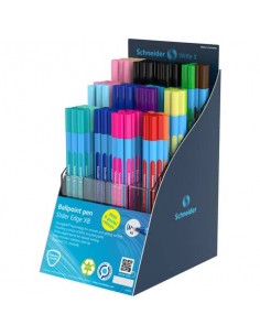 Espositore 120 penne a sfera Schneider Slider Edge XB - colori assortiti - P305502