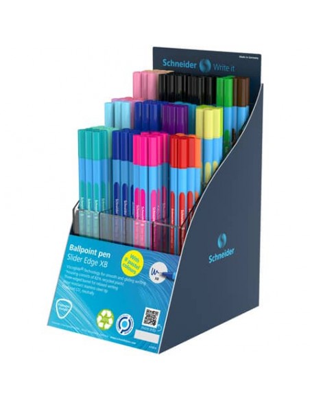 Espositore 120 penne a sfera Schneider Slider Edge XB - colori assortiti - P305502
