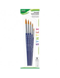 Pennelli Lebez Syntex in setole sintetiche - punta tonda - conf. 5 pz - 400B