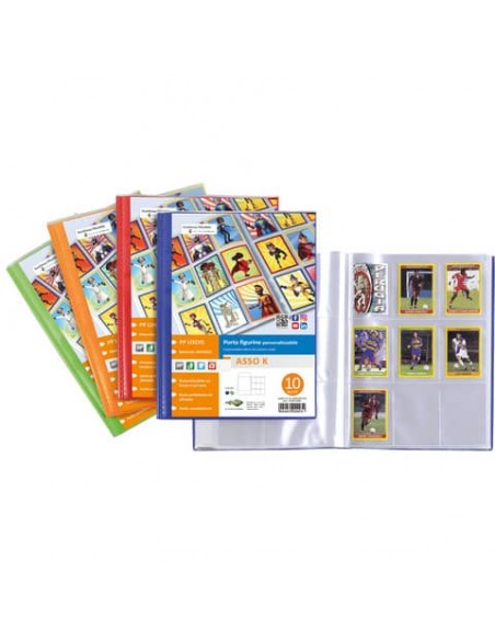 Album porta figurine personalizzabile - Sei Rota Asso K - colori assortiti - 10 buste - 57001090