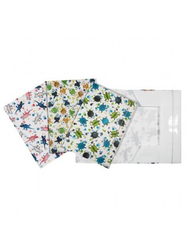 Cartella a 3 lembi Plastibor con elastico tondo - A4 - Icon Sea P6730290