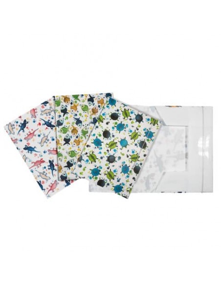 Cartella a 3 lembi Plastibor con elastico tondo - A4 - Icon Sea P6730290