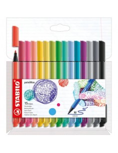 Pennarello Stabilo Point Max fineliner - punta nylon - colori assortiti - astuccio da 15 pezzi - 488/15-02