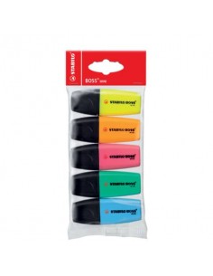 Evidenziatori Stabilo Boss Mini - colori assortiti - blister da 5 pezzi - 07/5-2-01