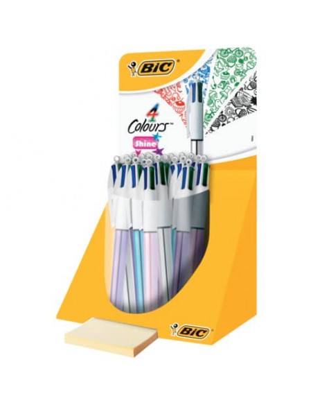 Espositore 20 penne a sfera a scatto Bic 4 Colours Shine 902128