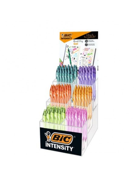 Espositore 102 penne gel Bic Quick Dry colori assortiti 520818