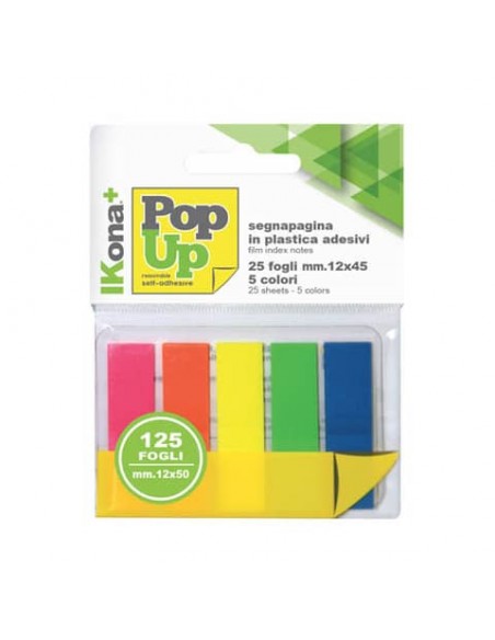 Segnapagina adesivi Ikona 5 pad da 25 ff - colori assorititi - 12x45 mm 11728