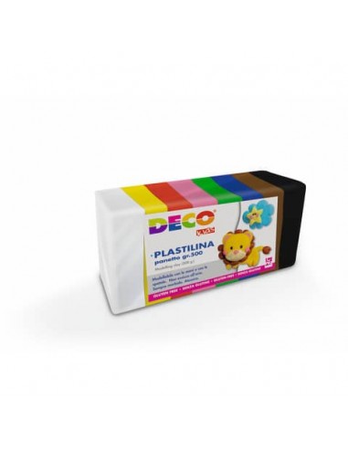Plastilina Deco in panetto da 500 g - conf. da 10 colori assortiti - 07033