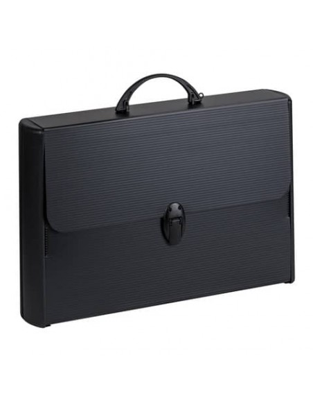 Valigetta in polionda Favorit Black con bordi rinforzati 28x38x8