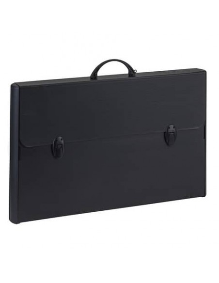 Valigetta in polionda Favorit Black con bordi rinforzati 37x60x5