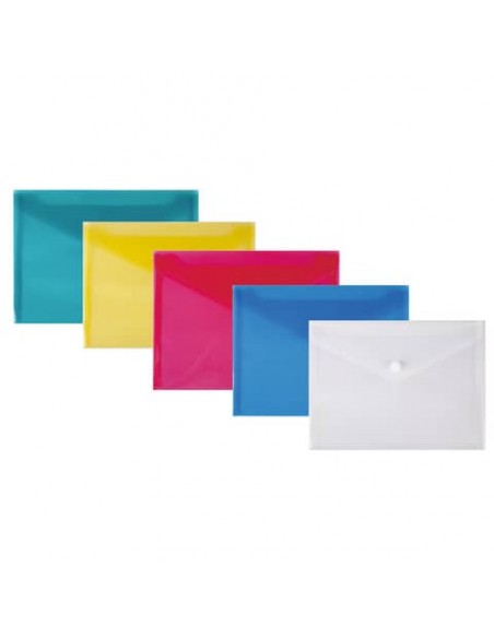 Busta Nikoffice portadocumenti trasparente con bottone  - conf. 5 pz - formato A3 - 01NIK033/1