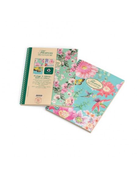 Maxi spiralato Pigna Nature Flowers A4 - 120 ff - 4 fori - 5 mm 0215124T5