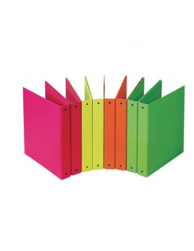 Raccoglitore a 4 anelli in cartone Neon D 30 - 22x30 cm - conf. da 24 pezzi in colori assortiti fluo - 400052717
