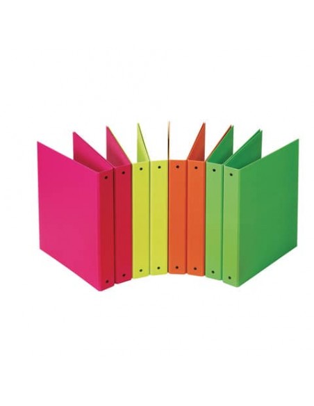 Raccoglitore a 4 anelli in cartone Neon D 30 - 22x30 cm - conf. da 24 pezzi in colori assortiti fluo - 400052717
