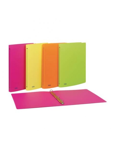 Raccoglitore a 4 anelli in PPL Neon D 15 - 22x30 cm - conf. da 20 pezzi in colori assortiti fluo - 400066847
