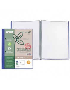 Portalistini personalizzabile Sei Rota Ermes Ti in PP riciclato buccia 22x30 cm blu 20 buste - 57272007