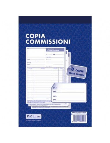 Blocco copia commissioni O.C.L. 50x3 copie - 0350N