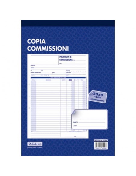 Blocco copia commissioni O.C.L. 21x30