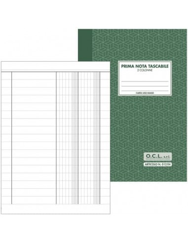 Blocco tascabile prima nota a 2 colonne O.C.L. 10