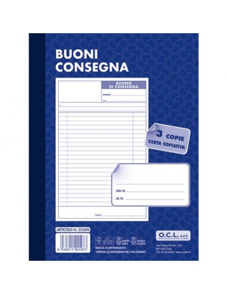 Buoni consegna O.C.L. 15x20 cm 50x3 copie - 0236N