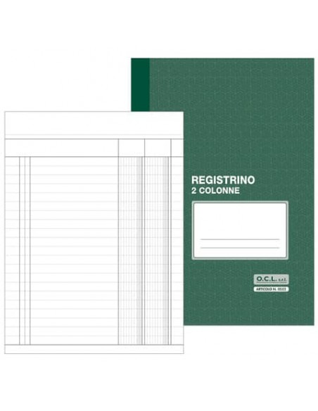 Registro a 2 colonne O.C.L. 17x23 cm 16 fogli - 0552