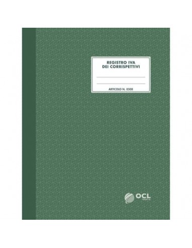 Registro IVA dei corrispettivi numerato 1/31 O.C.L. 16 fogli - 0508