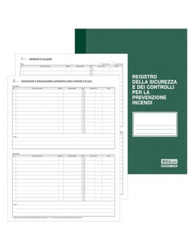 Registro sicurezza e controlli per la prevenzione incendi O.C.L. 48 pagine - 1055N