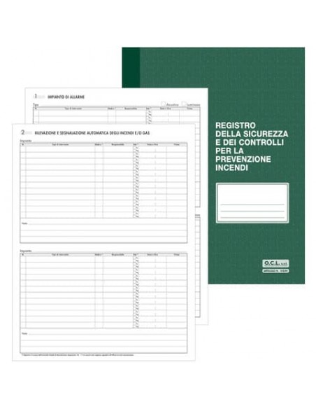 Registro sicurezza e controlli per la prevenzione incendi O.C.L. 48 pagine - 1055N