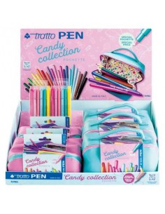 Espositore 12 pochette penne a punta sintetica Tratto Pen Candy collection - F813700
