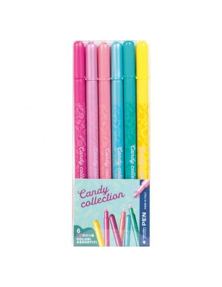 Penne a punta sintetica Tratto Pen Candy conf. 6 pz in astuccio appendibile F807806