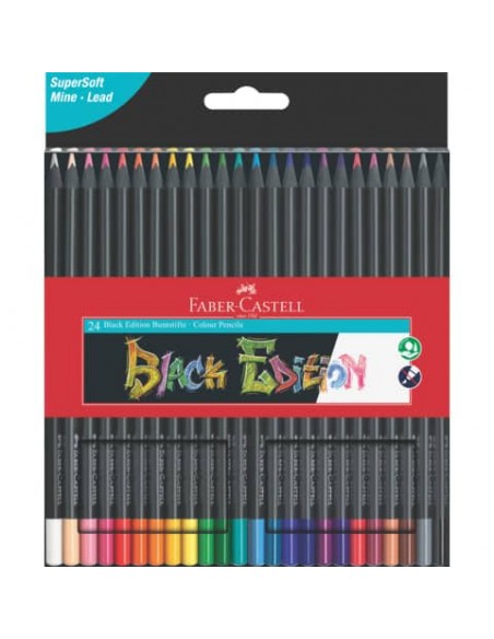 Matite colorate Faber-Castell Black Edition - colori assortiti - astuccio in cartone - conf. 24 pezzi - 116424