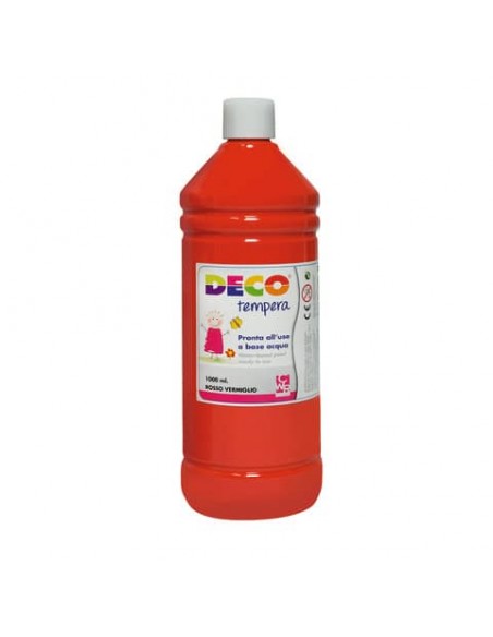 Tempera Deco in flacone da 1000 ml rosso vermiglione 08808/06