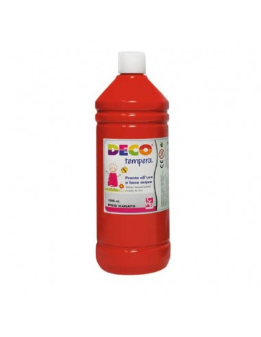 Tempera Deco in flacone da 1000 ml rosso scarlatto 08808/08