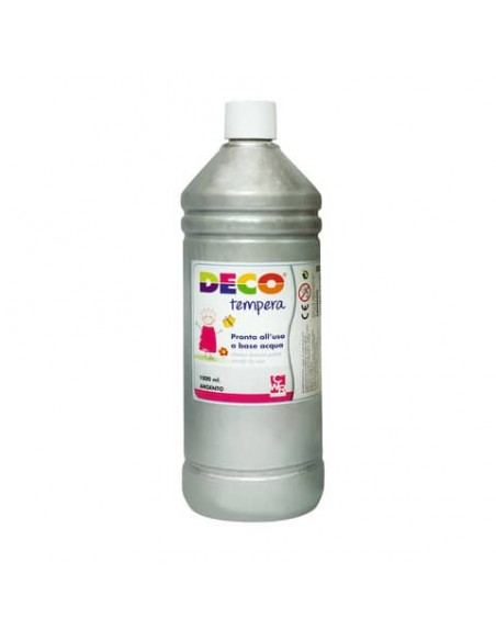 Tempera Deco in flacone da 1000 ml argento 08808/41