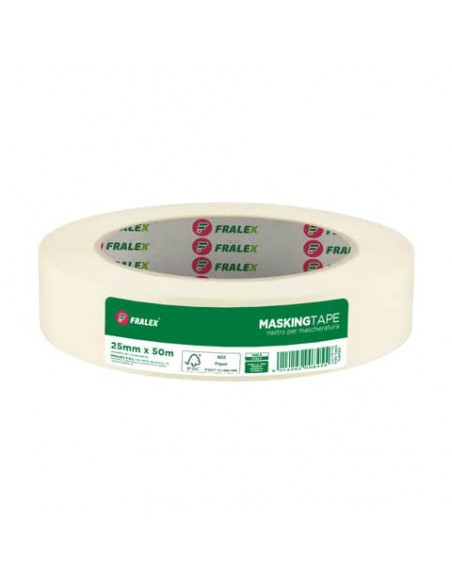 Nastro carta per mascheratura Fralex - 25 mm x 50 m - colore avorio - 60SF040050WP1592P