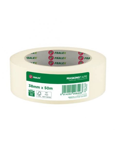 Nastro carta per mascheratura Fralex - 38 mm x 50 m - colore avorio - 60SF060050WP1593P