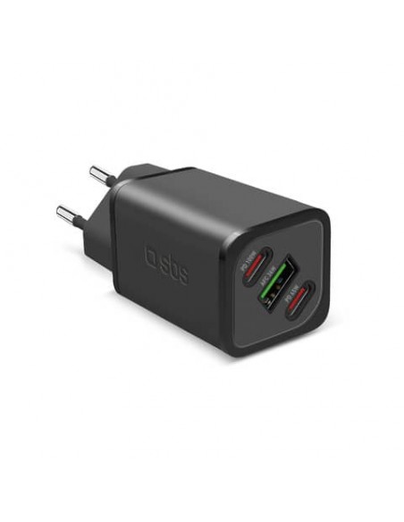 Caricatore da parete SBS GaN 1xType-C 100W Ultra Fast PD + 1x Type-C 65W Ultra Fast PD + 1xUSB AFC 36W - bianco