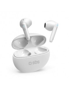 Auricolari TWS SBS Pure Drops semi in ear - controlli touch - ENC - case da 380 mAh - bianco - TEEARPURDTWSBTW