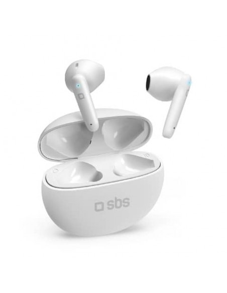 Auricolari TWS SBS Pure Drops semi in ear - controlli touch - ENC - case da 380 mAh - bianco - TEEARPURDTWSBTW