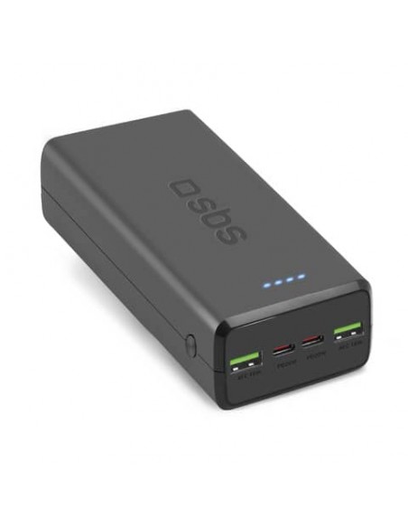 Powerbank SBS 30.000mAh 2xUSB AFC 18W + 2xType-C PD20W - nero TTBB30000PD20K