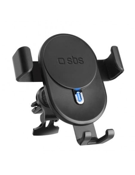 Supporto con ricarica wireless SBS 10W e clip extra strong nero TESUPWIR10CLIPSTG