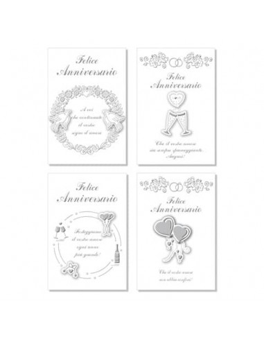 Biglietti anniversario Saemec conf. 12 pz Graphic 3D SC70976