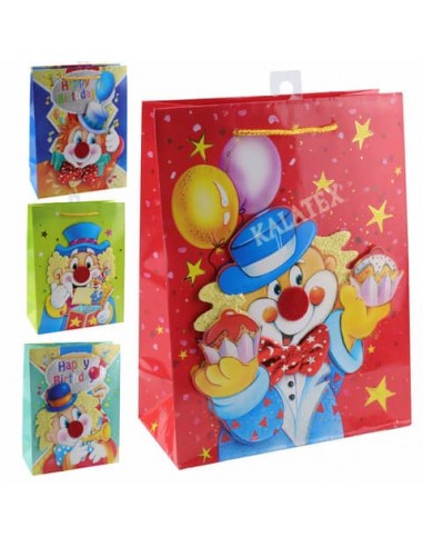 Shopper Saemec Clown 4 soggetti conf. 12 pz 19x9x25 cm SC76781