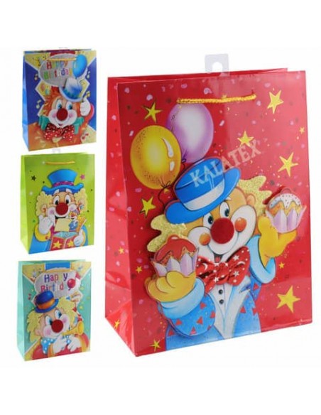 Shopper Saemec Clown 4 soggetti conf. 12 pz 19x9x25 cm SC76781