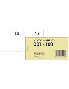 Blocchi lotteria Madre/Figlia O.C.L. - serie numerata da 1 a 100 bianco - conf. 10 pezzi - 0212N