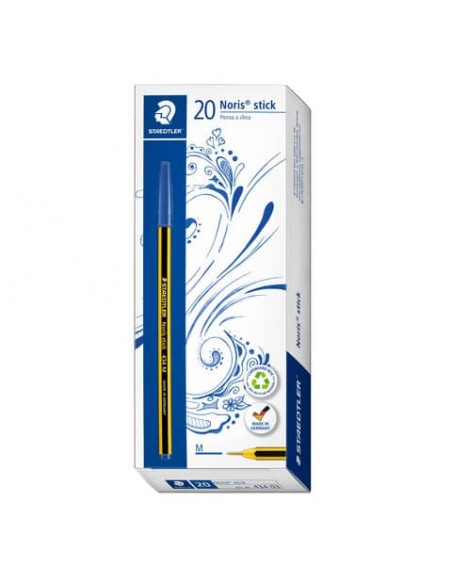 Penna a sfera Staedtler Noris Stick 434 in conf. 20 penne blu - 434 03 F -15