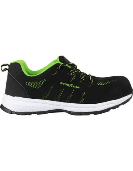 Scarpe antinfortunistiche Goodyear in tessuto knit GY ACID S1P nero-verde TG.40 - 726240